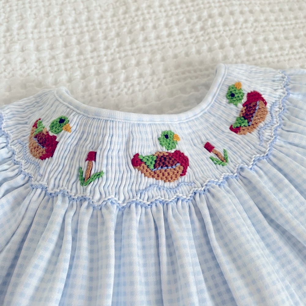 Blue gingham duck set